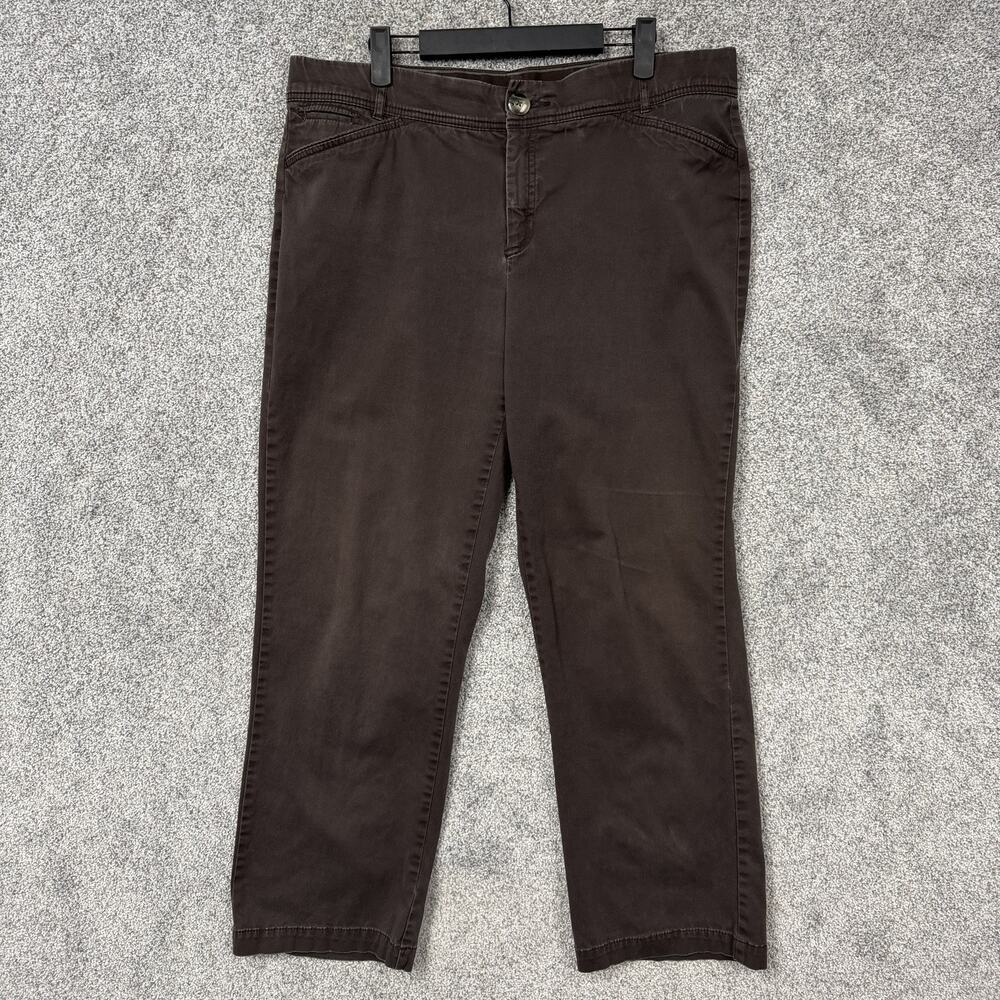 Christopher & Banks Pants Womens 14 36x27.5 Brown Chino Straight Comfort Waist